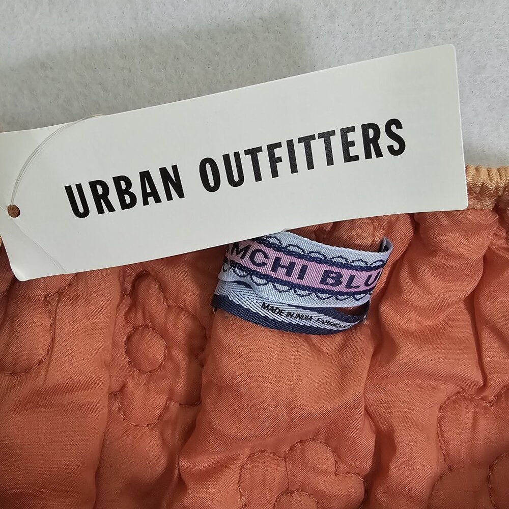 Kimchi Blue Urban Outfitters Astrid Quilted Brocade Babydoll Dress Small Coral - Picture 3 of 7